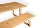 Preview: Set: Solid Hardwood Oak rustic Kitchen Table with bench and trapece table and bench legs 40mm laquered